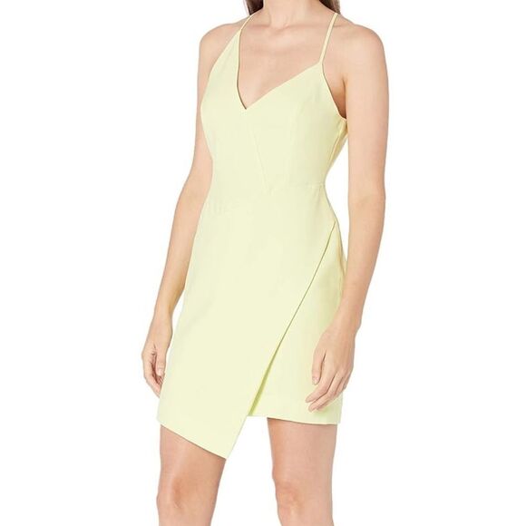 BCBGMAXAZRIA Women's Sleeveless Asymmetrical V-Neck Short Dress - Picture 1 of 3